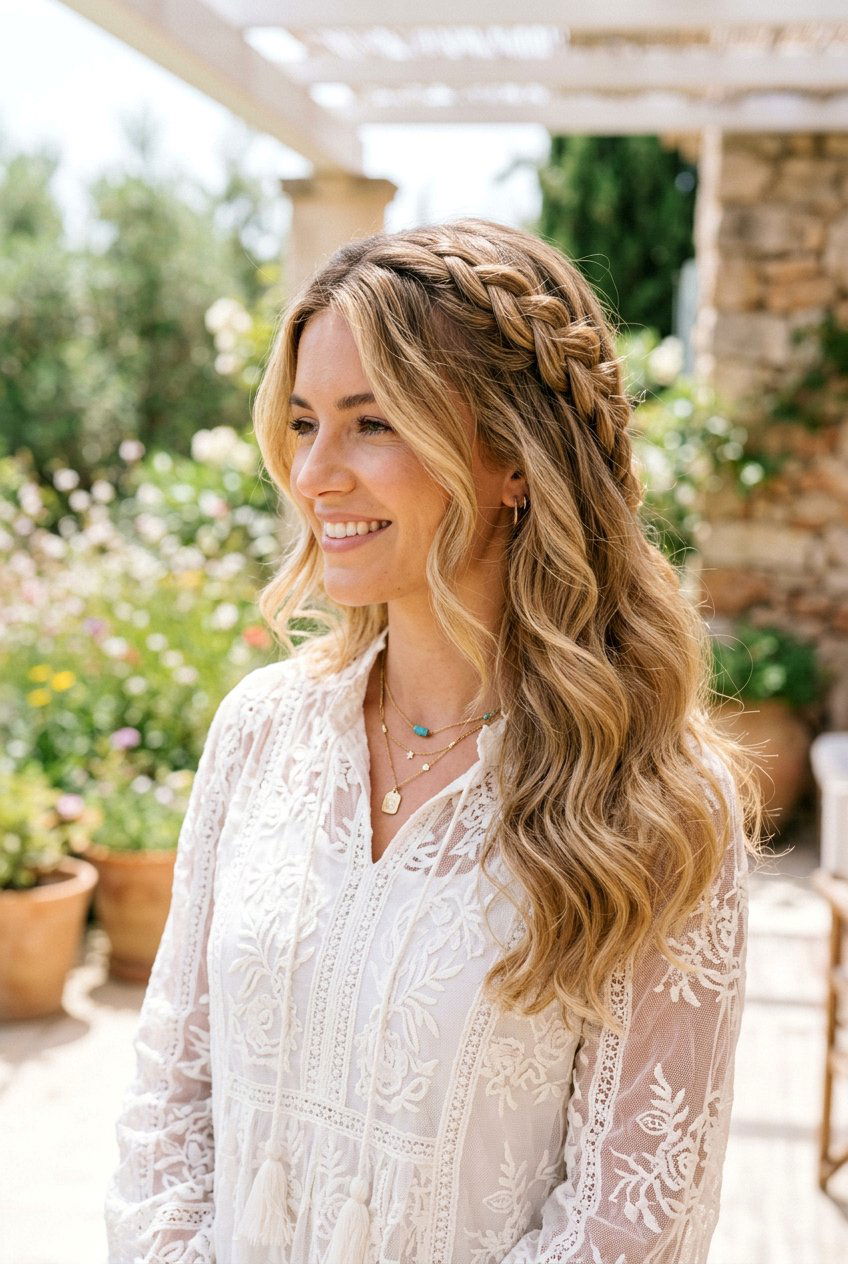 French Braid Blowout - 20 no heat blowout curls hairstyle - 20 no heat blowout curls hairstyle