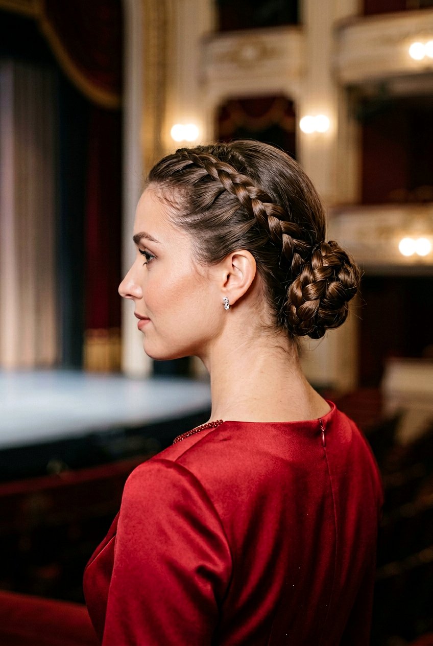 French Braid Bun - 20 recital hairstyle with braid bun - 20 recital hairstyle with braid bun