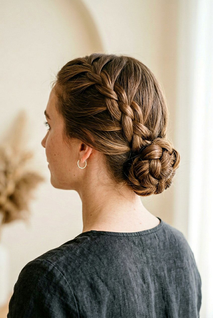 French Braid Bun For Gym - 20 gym braid bun hairstyle - 20 gym braid bun hairstyle