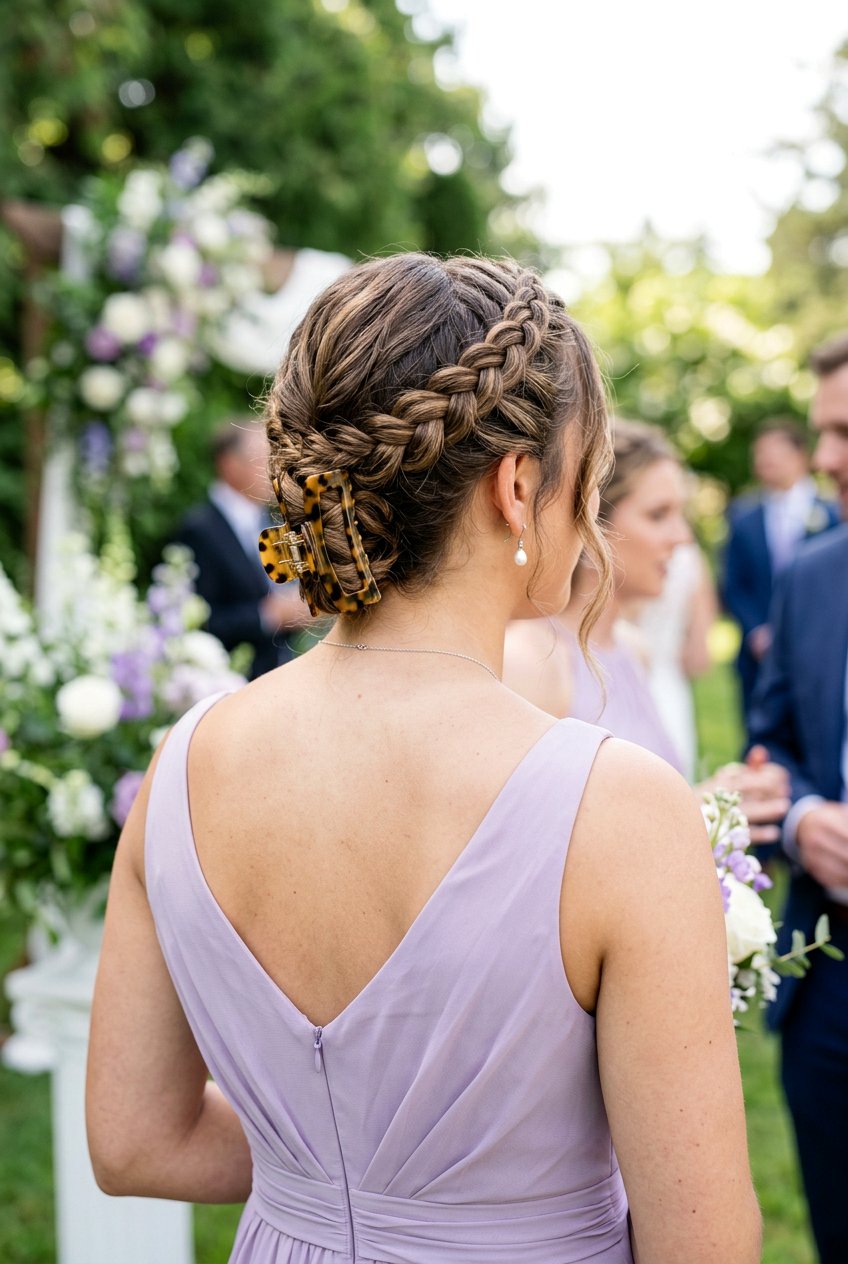 French Braid Claw Clip - 20 easy claw clip hairstyles for medium hair - 20 easy claw clip hairstyles for medium hair