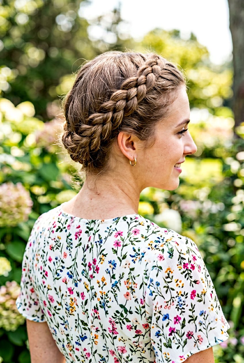 French Braid Crown - 20 cottagecore braid crown hairstyle - 20 cottagecore braid crown hairstyle