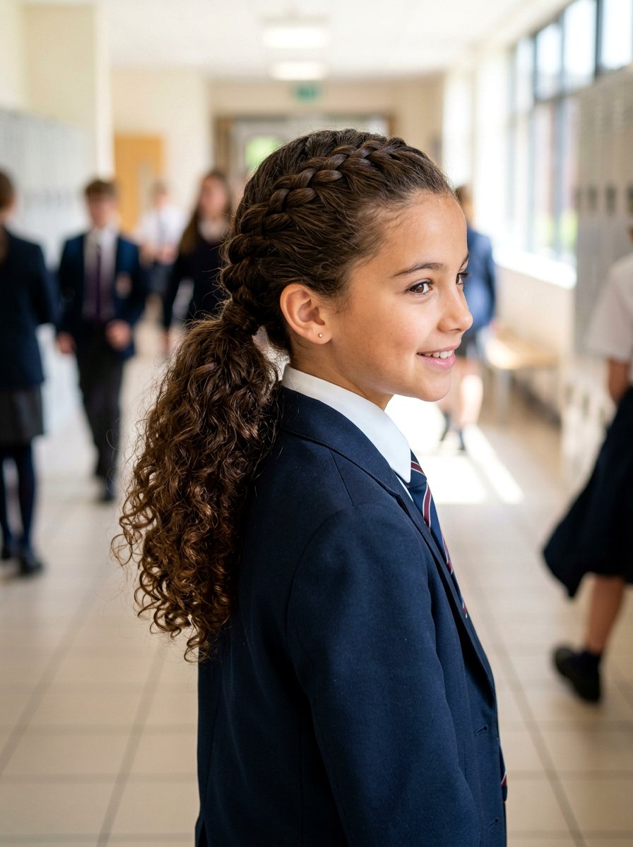 French Braid Curly Ponytail Girls - 20 kids curly ponytail hairstyles - 20 kids curly ponytail hairstyles