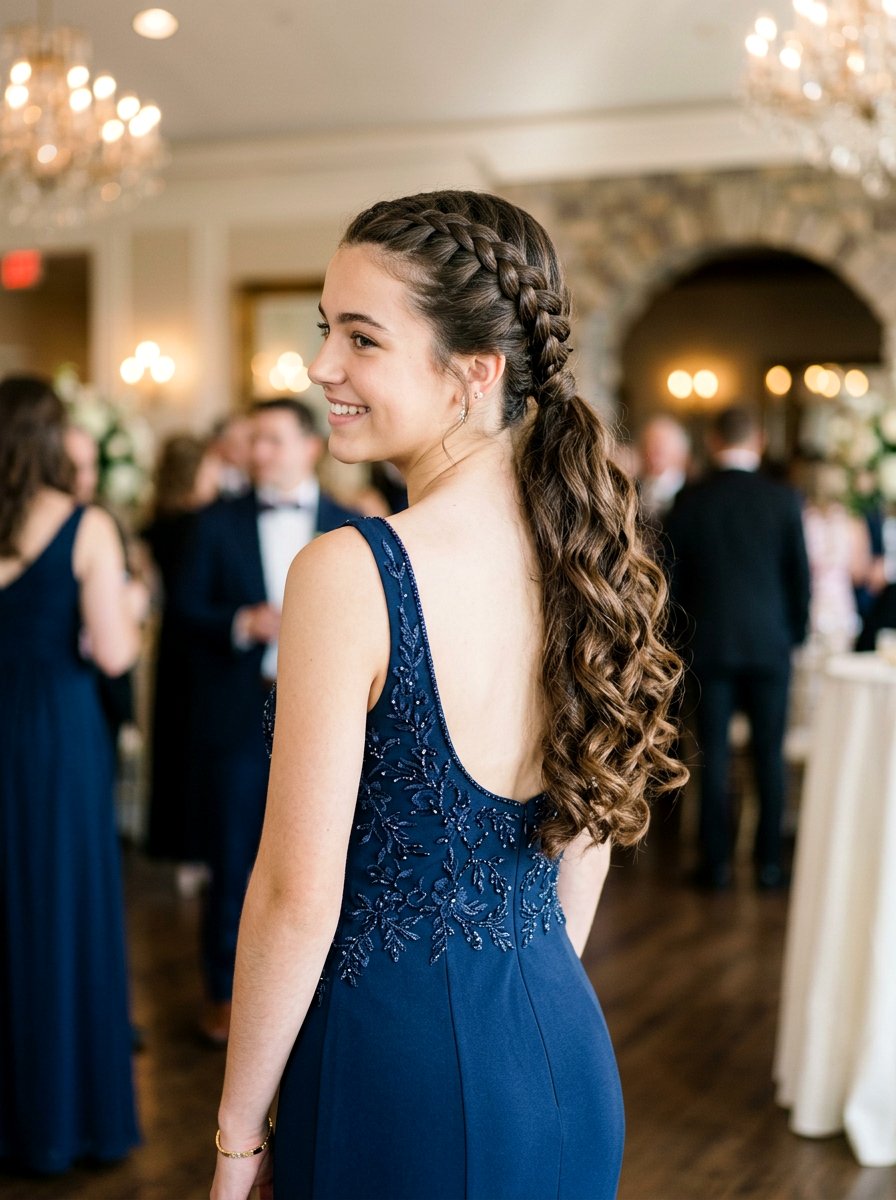 French Braid Curly Ponytail - 20 teen girls homecoming curls ponytail - 20 teen girls homecoming curls ponytail