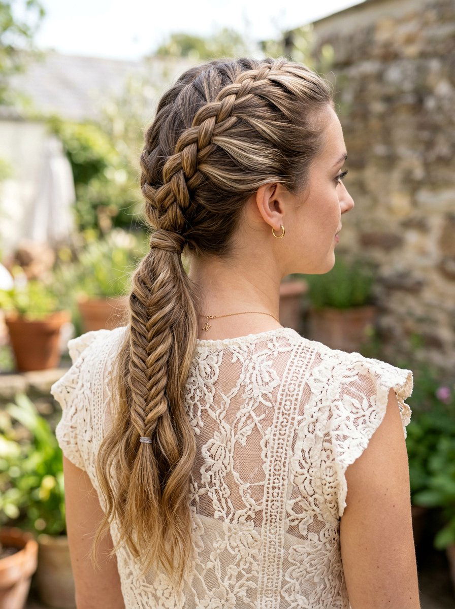 French Braid Fishtail Ponytail - 20 french braid ponytail hairstyle - 20 french braid ponytail hairstyle