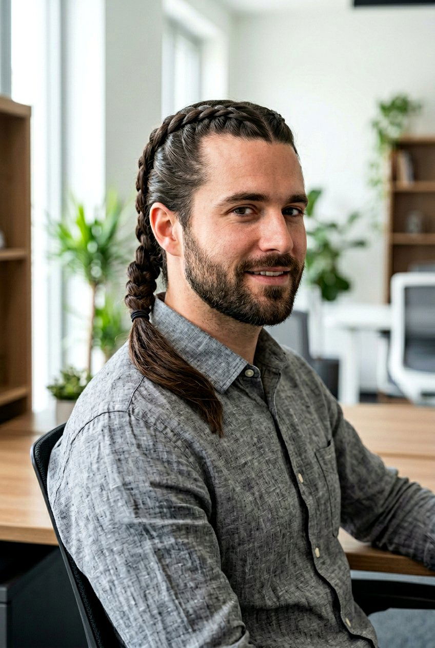 French Braid For Men - 20 braided ponytail for men - 20 braided ponytail for men