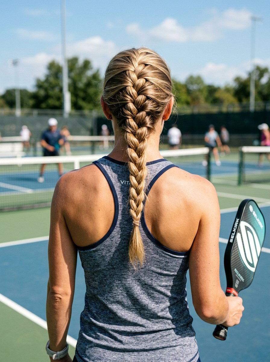 French Braid For Pickleball - 20 pickleball hairstyles - 20 pickleball hairstyles