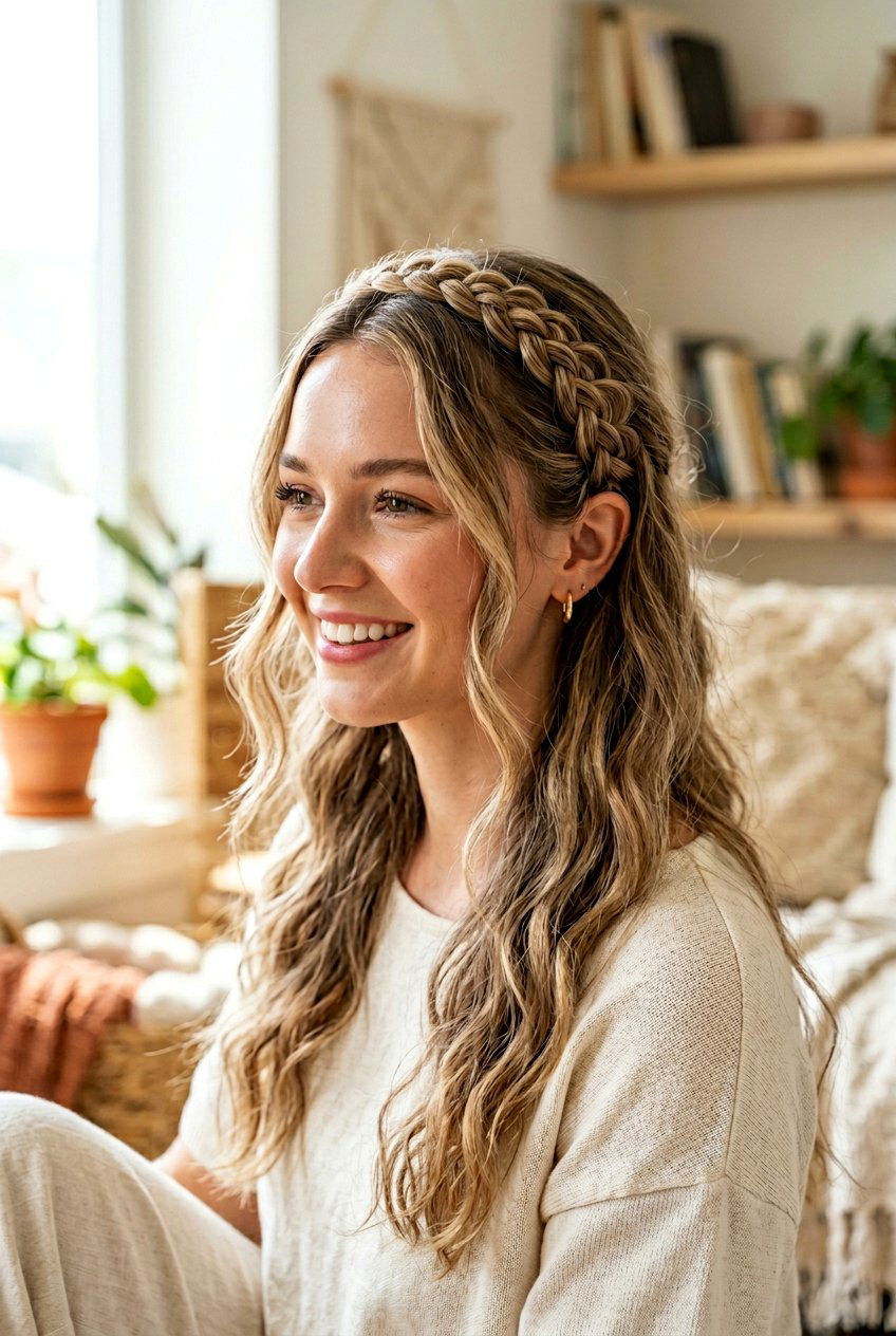 French Braid Headband - 20 school hairstyle for shoulder length fine hair - 20 school hairstyle for shoulder length fine hair