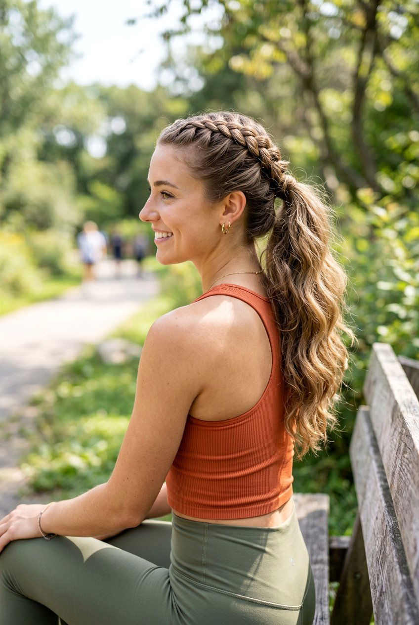 French Braid Into Ponytail - 20 boho messy braid hairstyle - 20 boho messy braid hairstyle