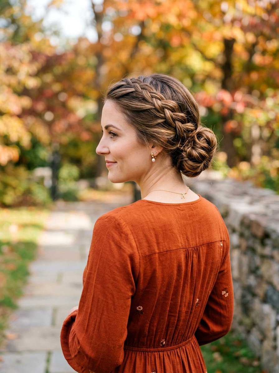 French Braid Low Bun - 20 easy low bun styling ideas - 20 easy low bun styling ideas