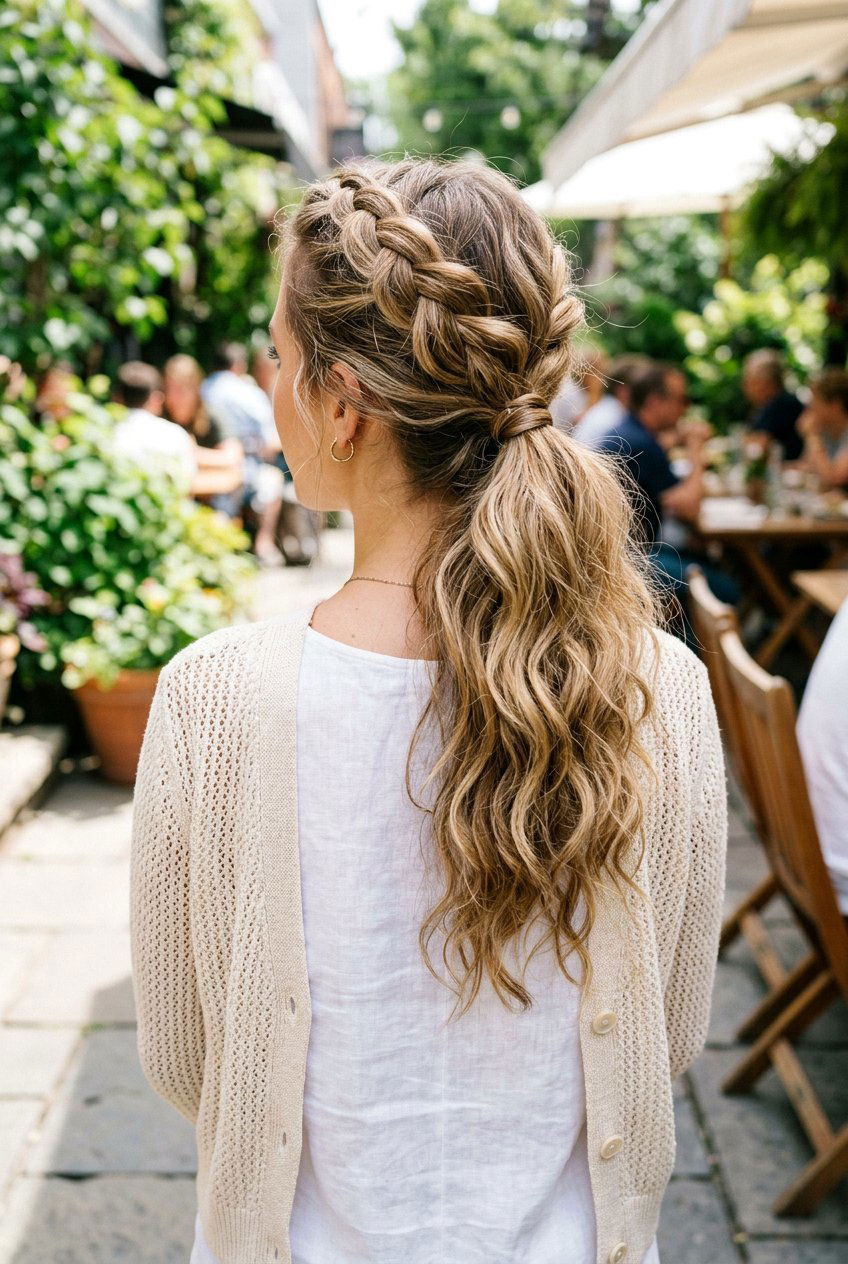 French Braid Messy Ponytail - 20 boho messy ponytail hairstyle - 20 boho messy ponytail hairstyle