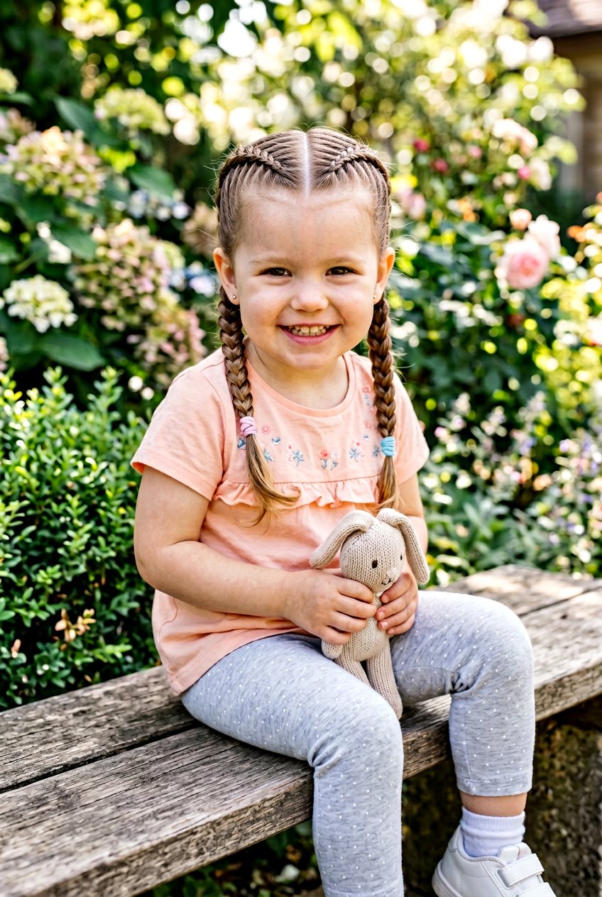 French Braid Pigtails - 20 toddler pigtail ideas - 20 toddler pigtail ideas