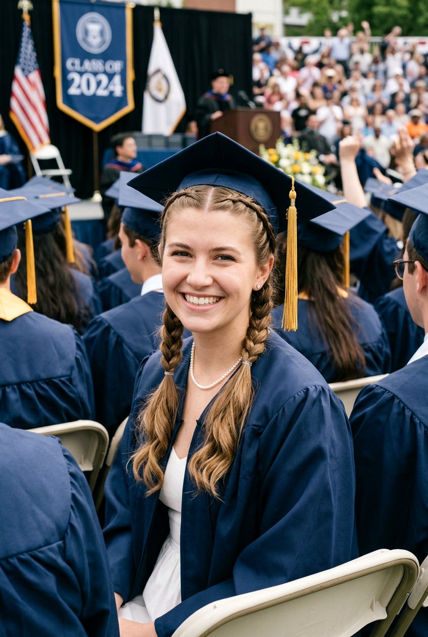 French Braid Pigtails - 20 graduation hairstyle for shoulder length hair - 20 graduation hairstyle for shoulder length hair