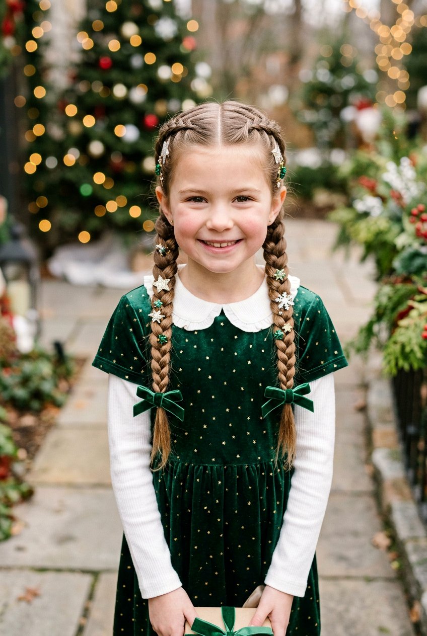 French Braid Pigtails - 20 holiday hairstyle for girls with braids - 20 holiday hairstyle for girls with braids
