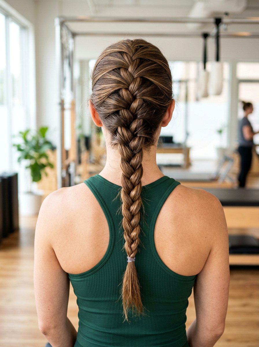 French Braid Pilates Hairstyle - 20 pilates hairstyles for women - 20 pilates hairstyles for women