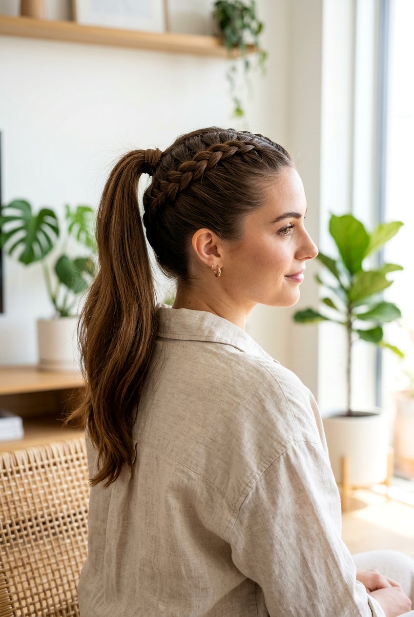 French Braid Ponytail - 20 braided hairstyle for vacation photos - 20 braided hairstyle for vacation photos