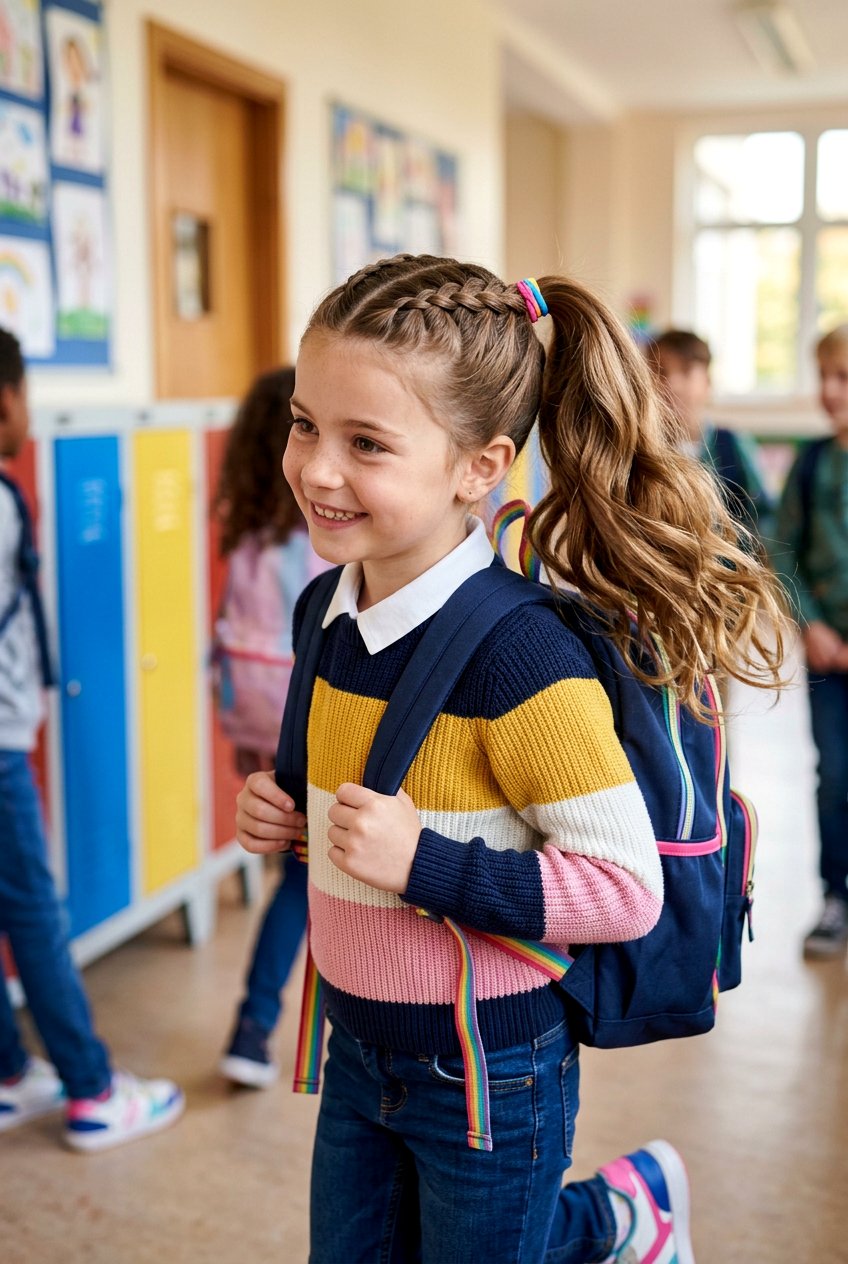 French Braid Ponytail - 20 little girls hairstyle ideas for school - 20 little girls hairstyle ideas for school