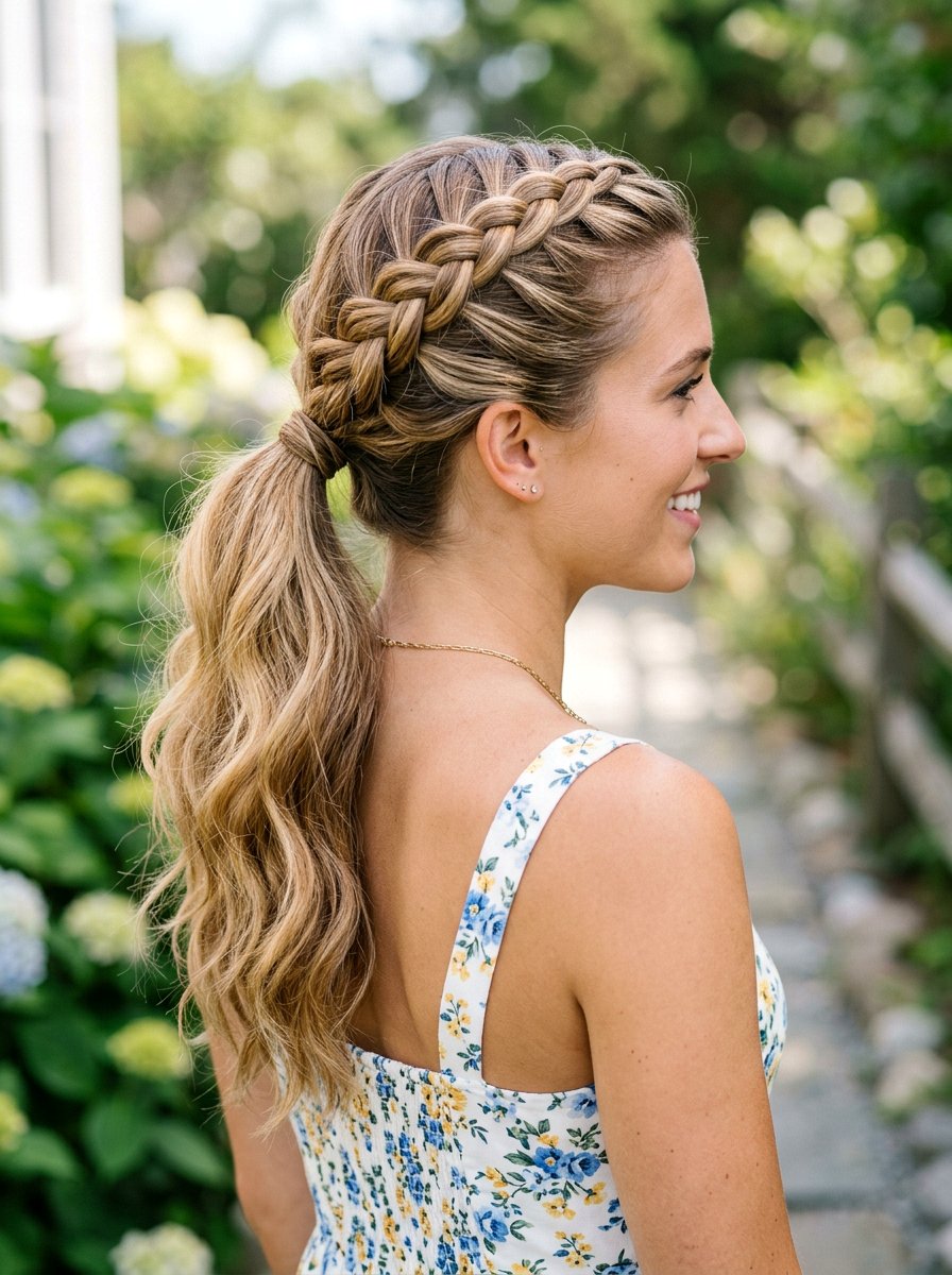 French Braid Ponytail - 20 simple hairstyle for wedding shower - 20 simple hairstyle for wedding shower