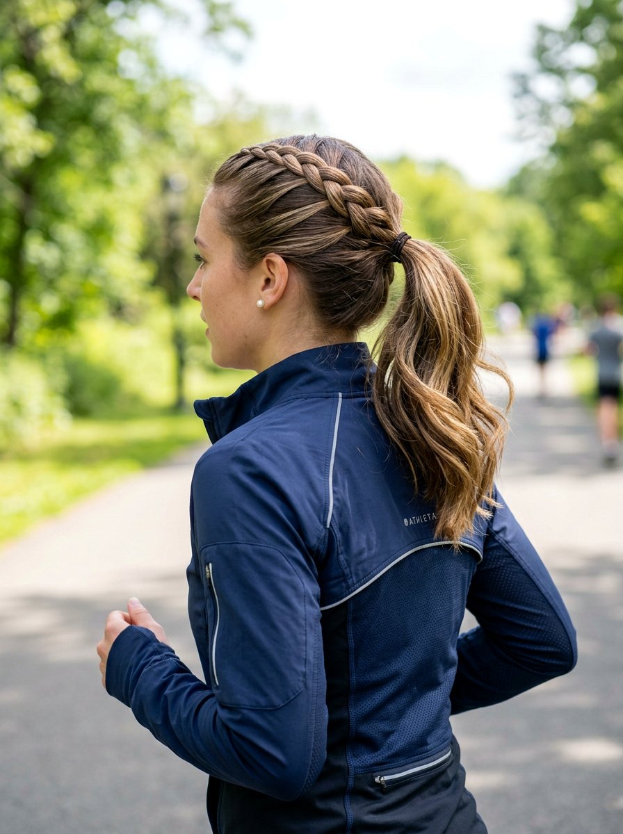 French Braid Ponytail - 20 workout hairstyle for shoulder length layers - 20 workout hairstyle for shoulder length layers
