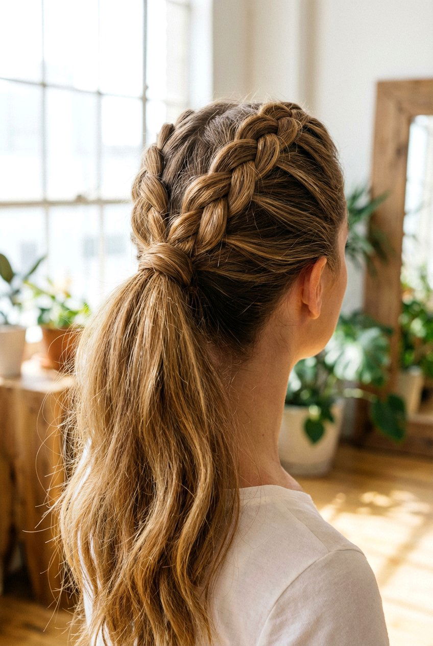 French Braid Ponytail - 20 easy hairstyles for school - 20 easy hairstyles for school