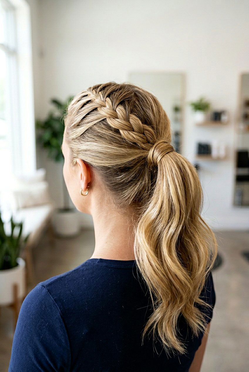 French Braid Ponytail - 20 easy ponytail hairstyles - 20 easy ponytail hairstyles