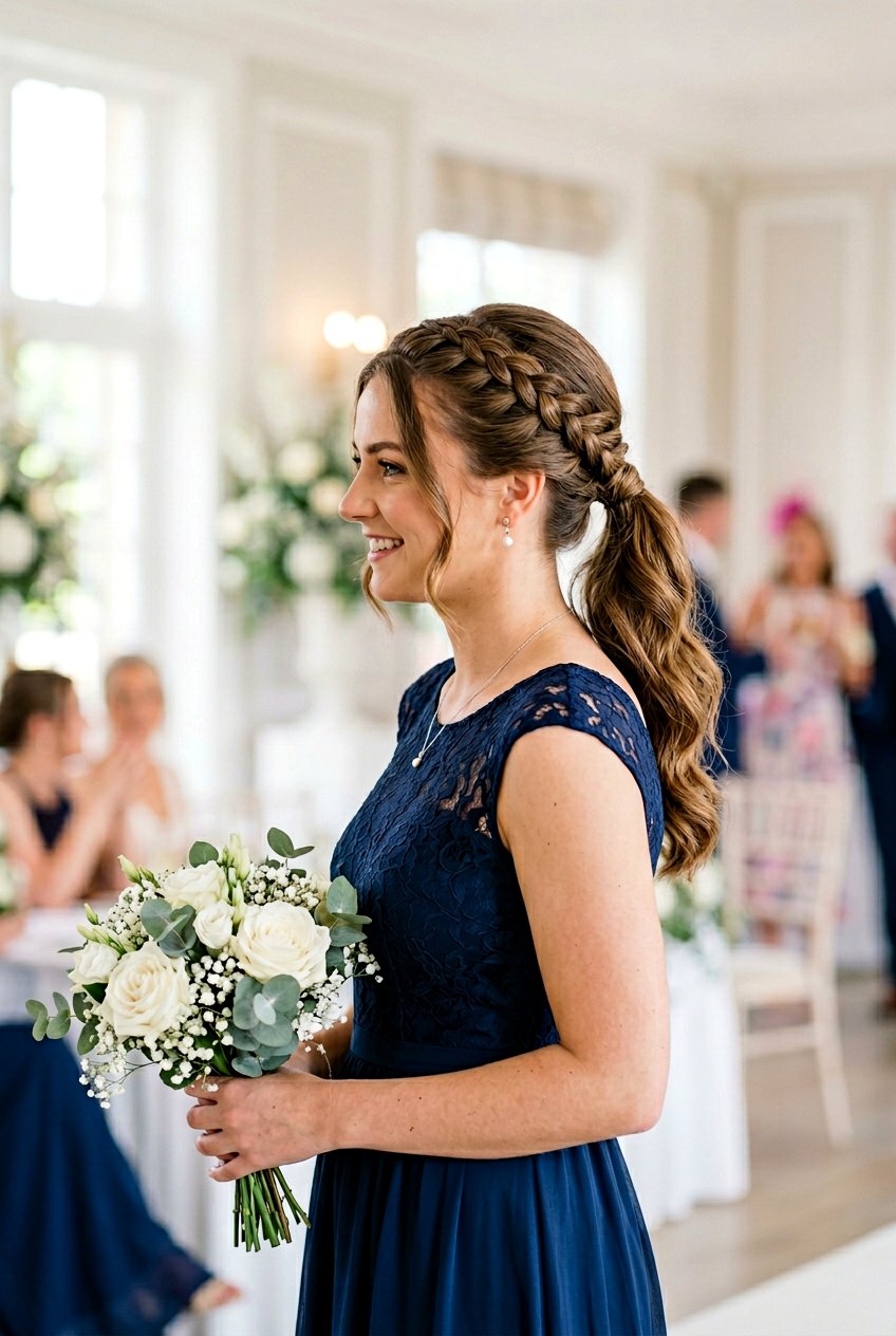 French Braid Ponytail Bridesmaid Hairstyle - 20 bridesmaid ponytail with braid - 20 bridesmaid ponytail with braid