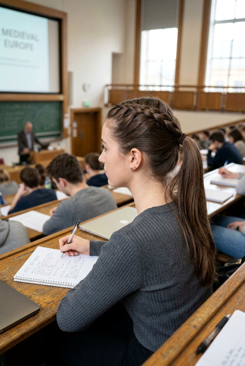 French Braid Ponytail For Lectures - 20 campus ponytail hairstyle - 20 campus ponytail hairstyle