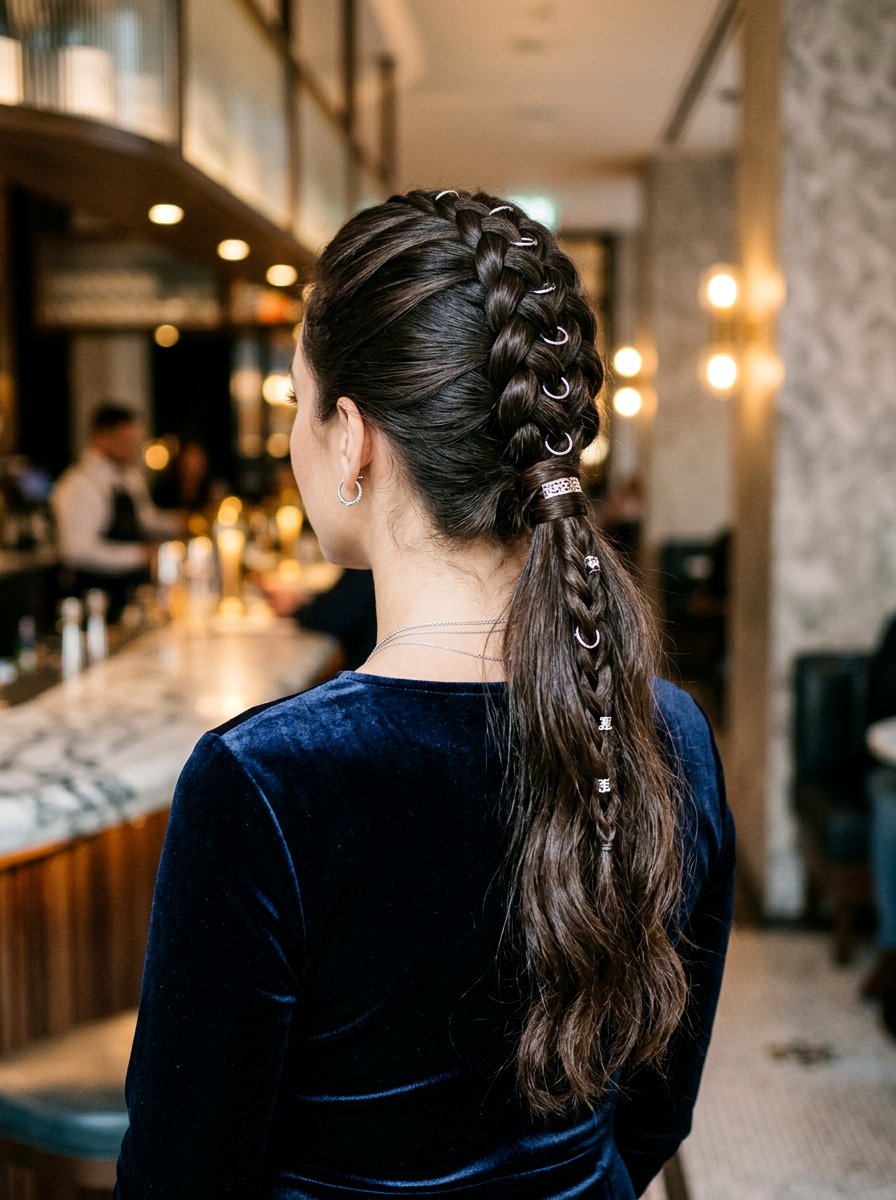 French Braid Ponytail With Accessories - 20 french braid ponytail hairstyle - 20 french braid ponytail hairstyle