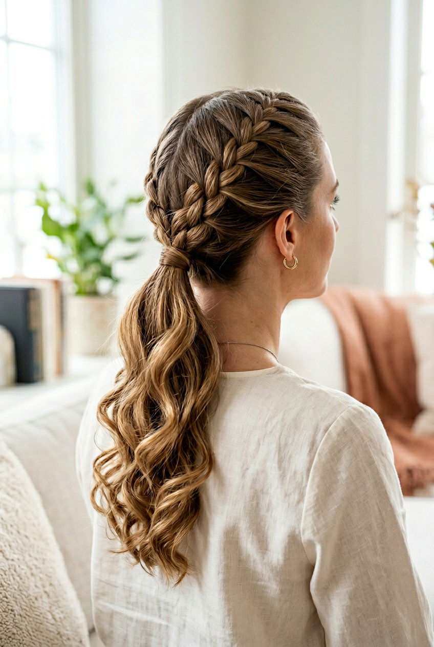 French Braid Ponytail With Curls - 20 graduation hairstyle with ponytail curls - 20 graduation hairstyle with ponytail curls