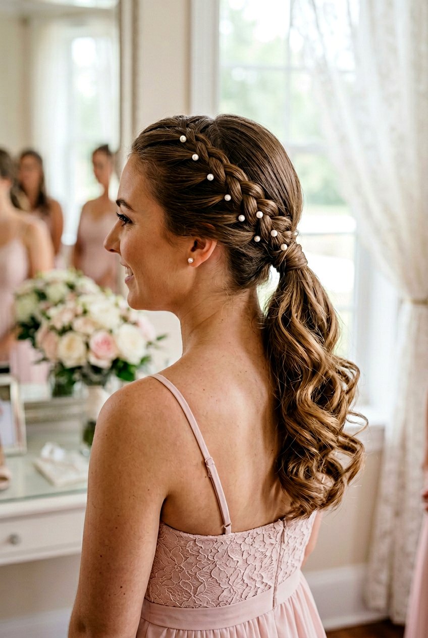 French Braid Ponytail for Bridesmaids - 20 bridesmaid hairstyles with braids - 20 bridesmaid hairstyles with braids