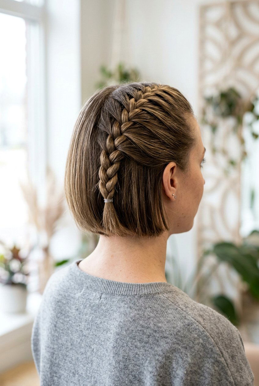 French Braid Short Hair - 20 easy hairstyles for short hair - 20 easy hairstyles for short hair