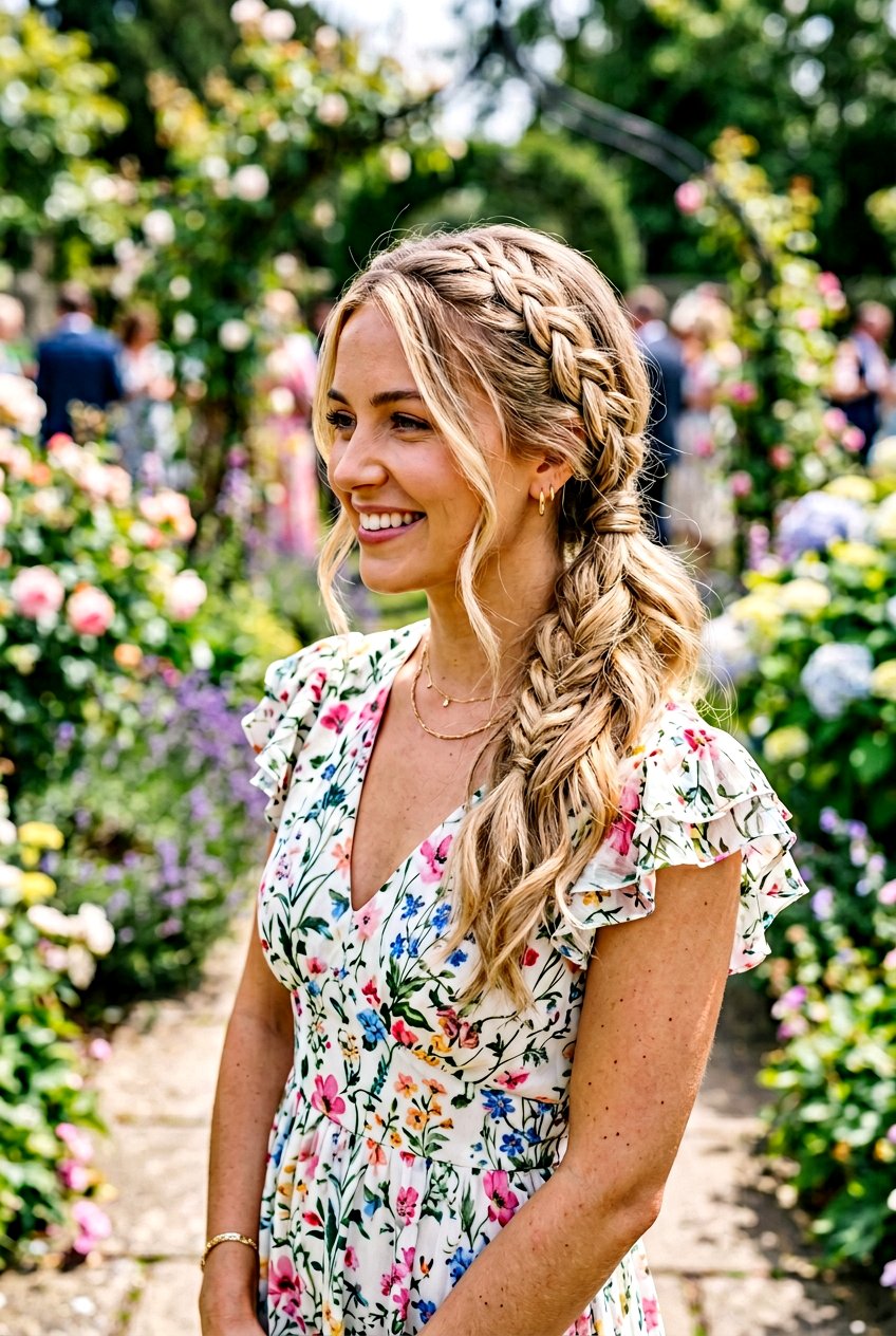 French Braid Side Ponytail - 20 braided ponytail for wedding guest - 20 braided ponytail for wedding guest