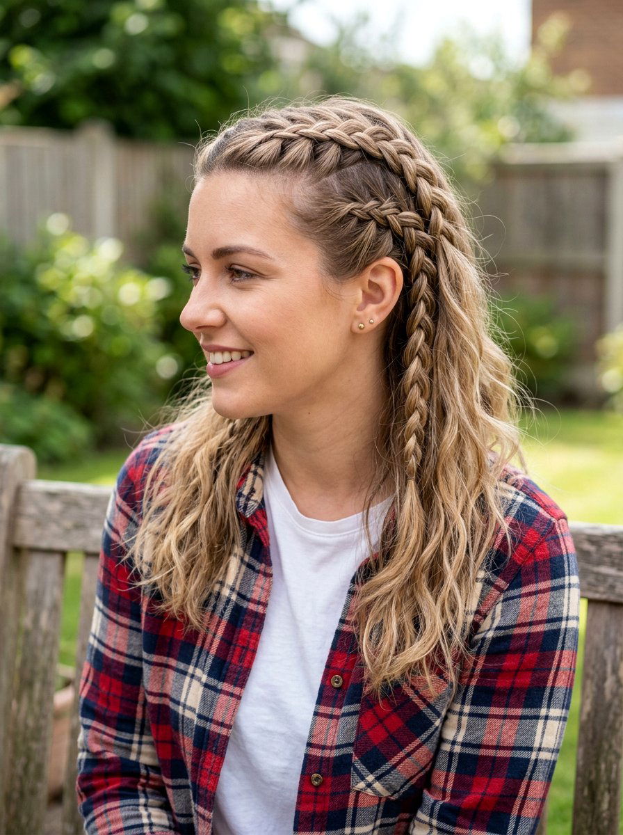 French Braid Sides - 20 hairstyle to blend short regrowth - 20 hairstyle to blend short regrowth