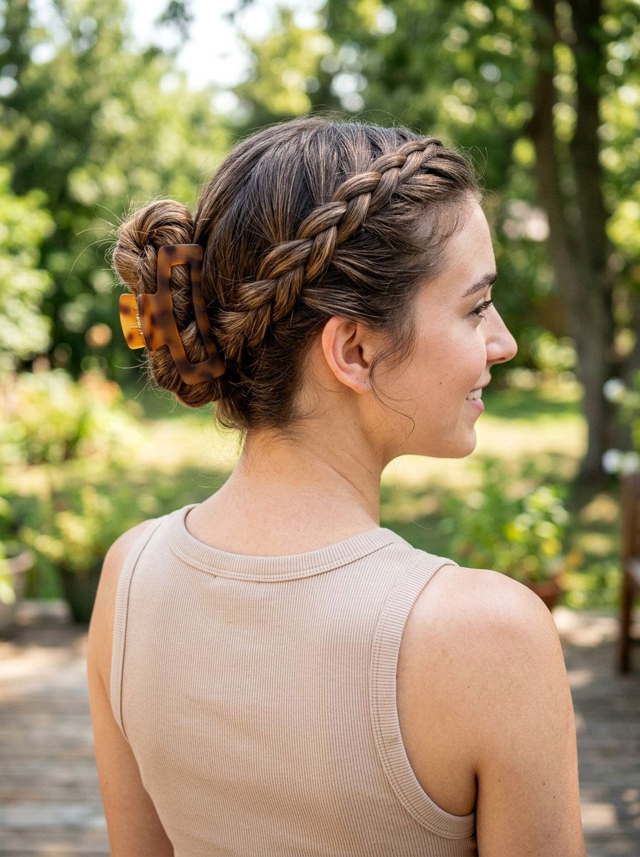 French Braid Summer Claw Clip Bun - 20 summer claw clip bun - 20 summer claw clip bun