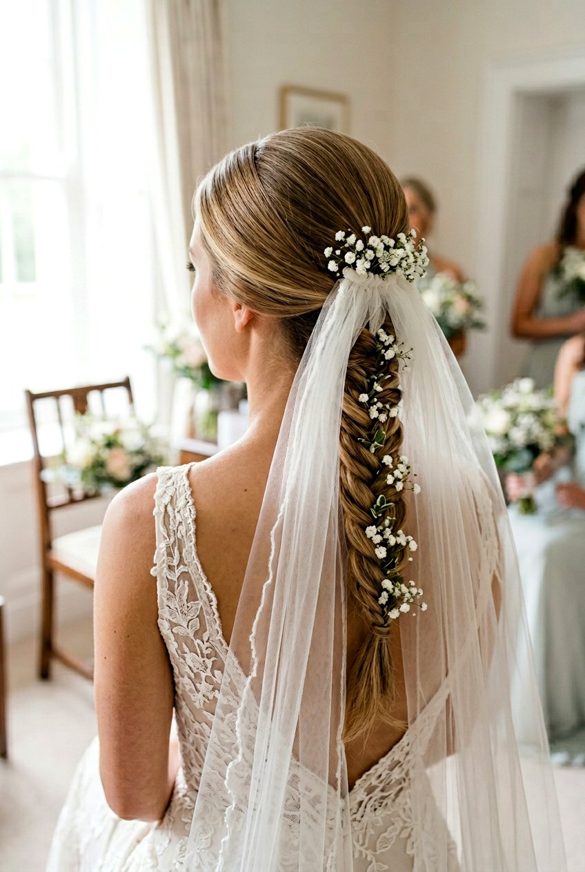 French Braid Wedding Hair With Babys Breath - 20 bridal braid with babys breath - 20 bridal braid with baby’s breath