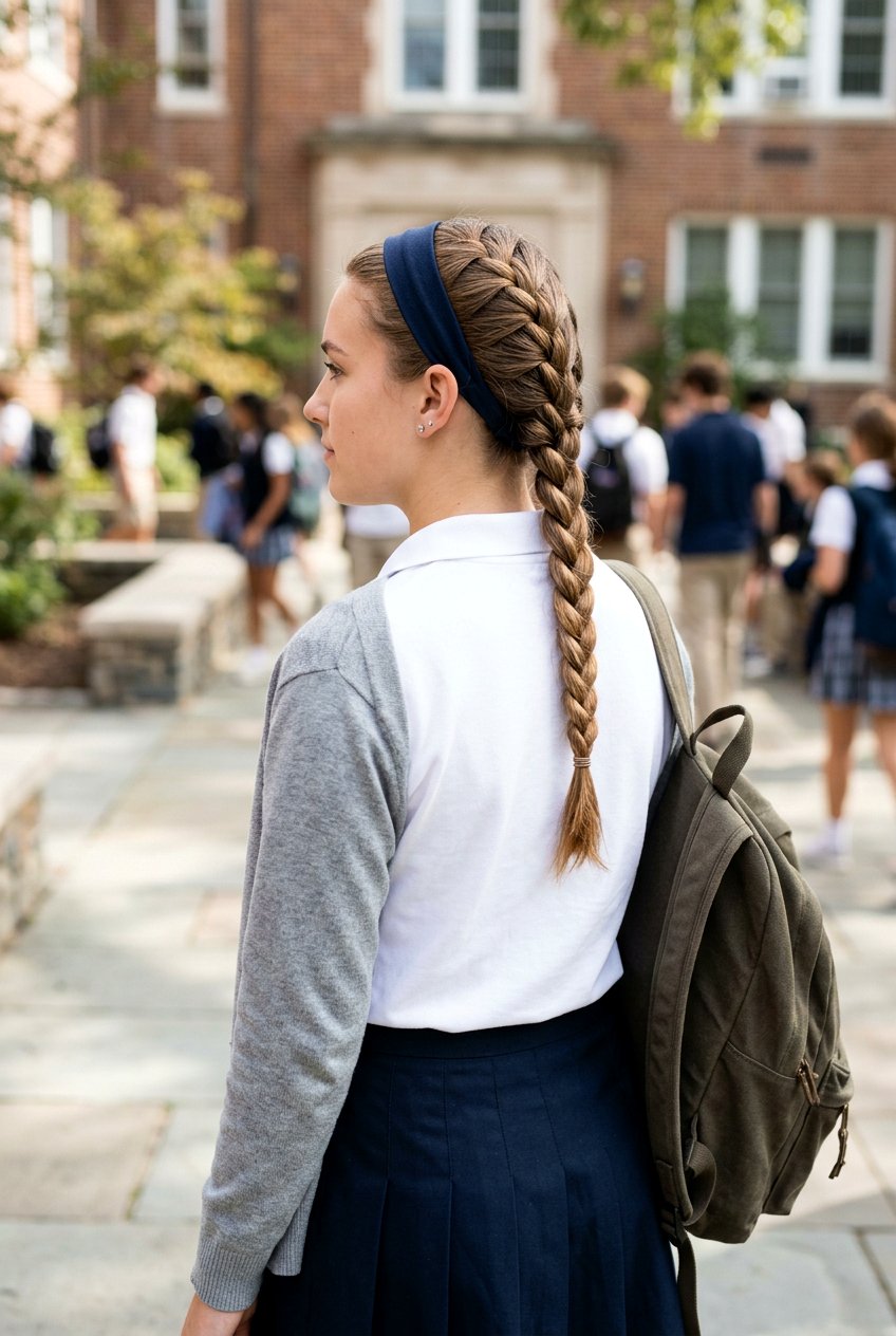 French Braid With Headband - 20 back to school hairstyles with headband - 20 back to school hairstyles with headband