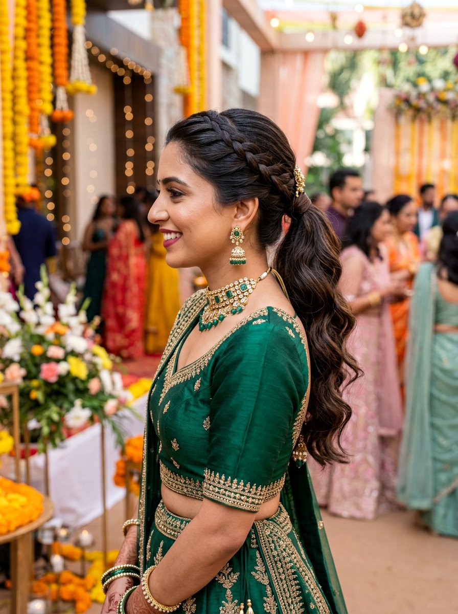 French Braid into a Ponytail - 20 sangeet ponytail hairstyle - 20 sangeet ponytail hairstyle