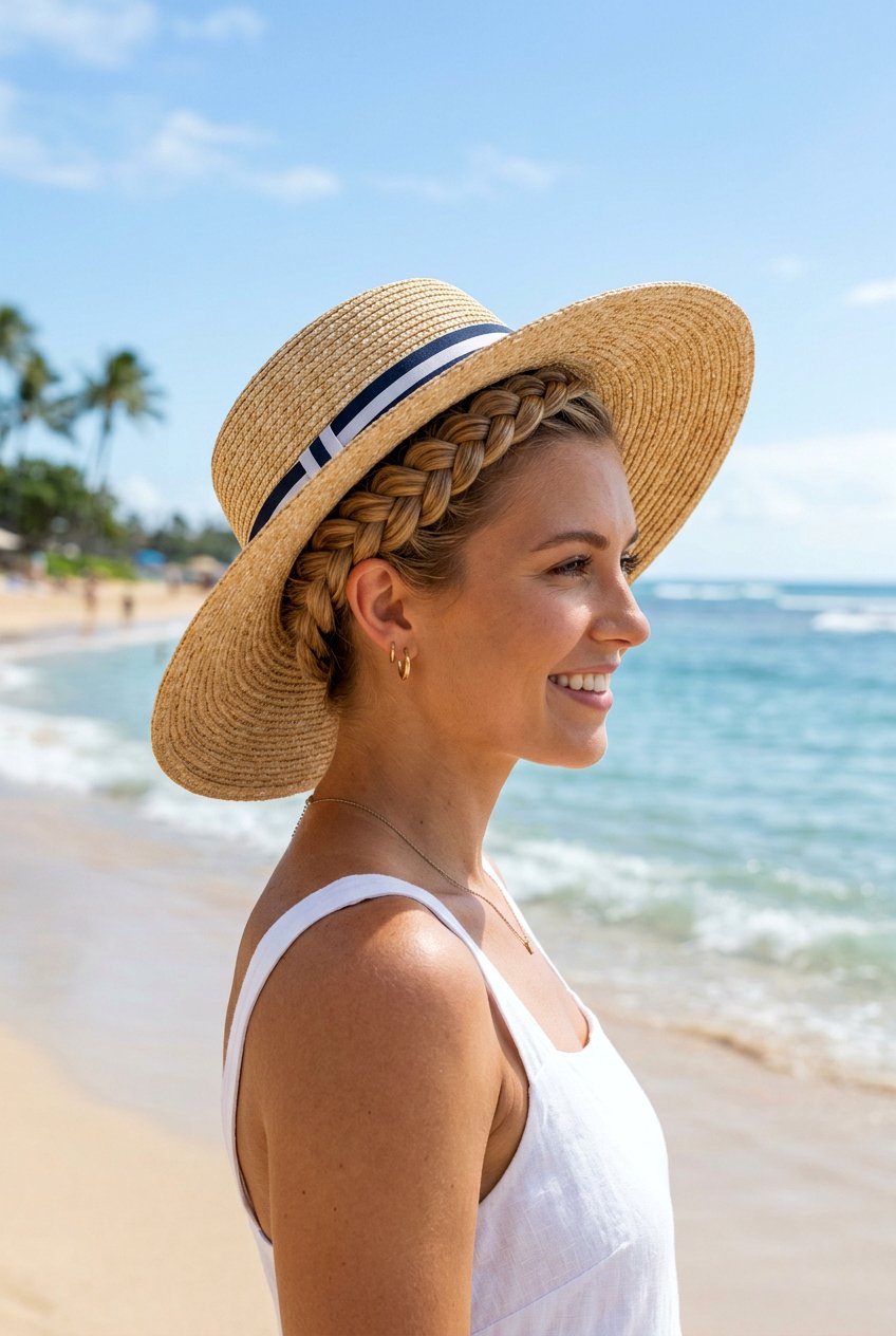 French Braided Crown Beach Vacation - 20 beach hairstyle with braided crown - 20 beach hairstyle with braided crown