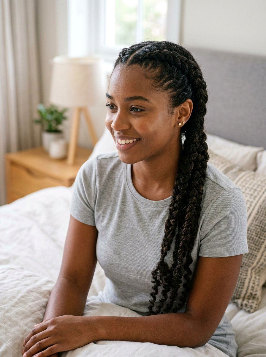 French Braids - 20 overnight styles for curly hair protection - 20 overnight styles for curly hair protection