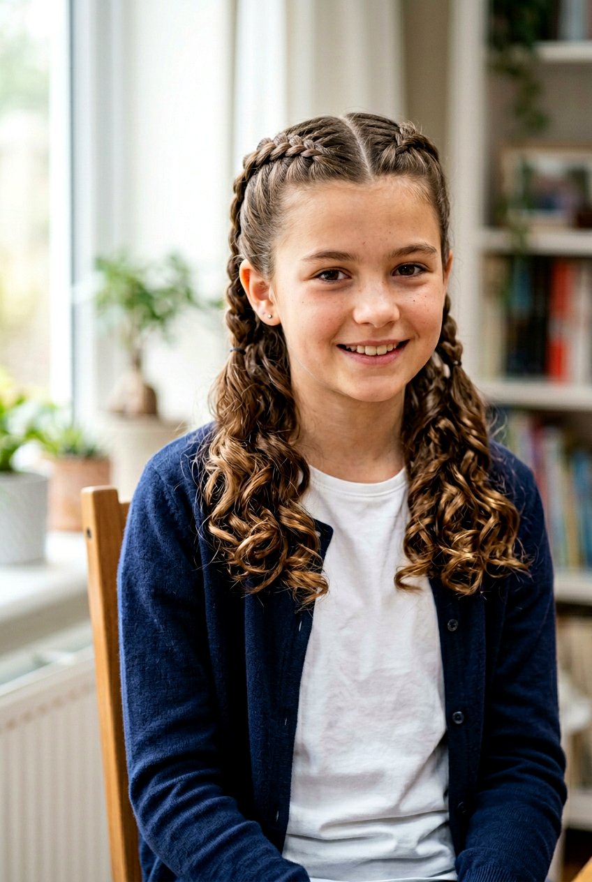 French Braids into Curls - 20 picture day hairstyle for curly hair girls - 20 picture day hairstyle for curly hair girls