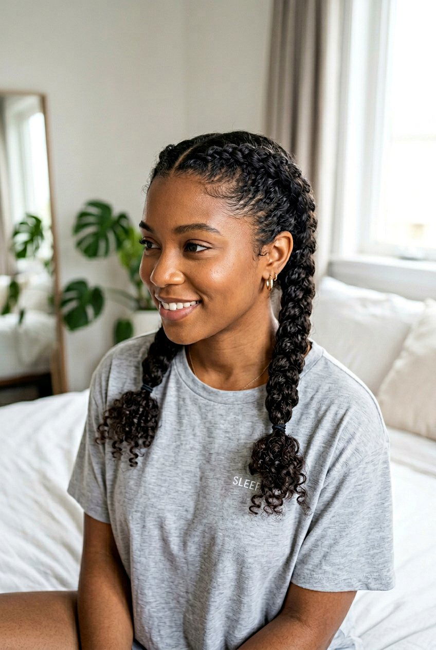 French Braids - 20 bonnet hairstyle for curly hair - 20 bonnet hairstyle for curly hair