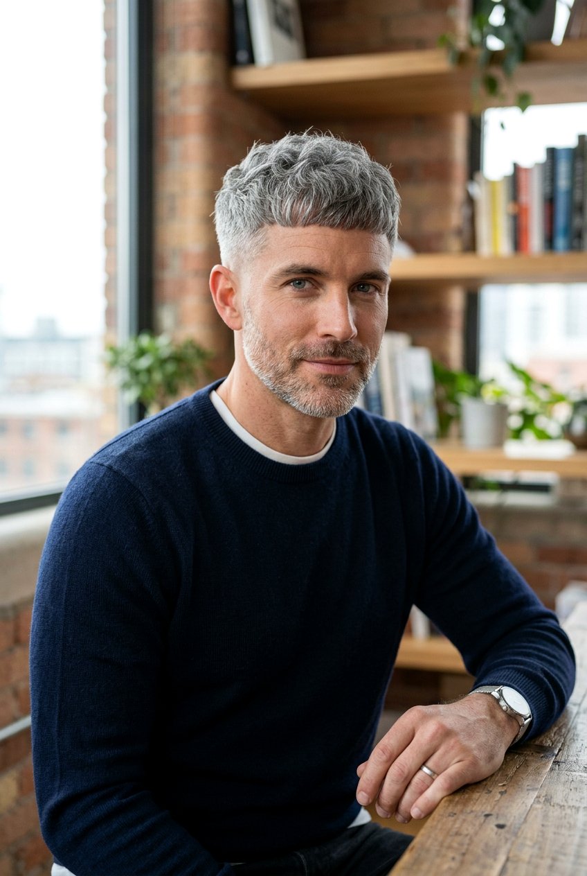 French Crop Gray Haircut - 20 men gray hairstyle for older professionals - 20 men gray hairstyle for older professionals