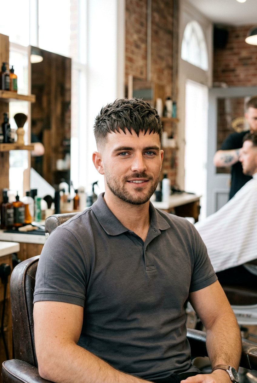 French Crop With Point Cut Fringe - 20 french crop for receding hairline men - 20 french crop for receding hairline men