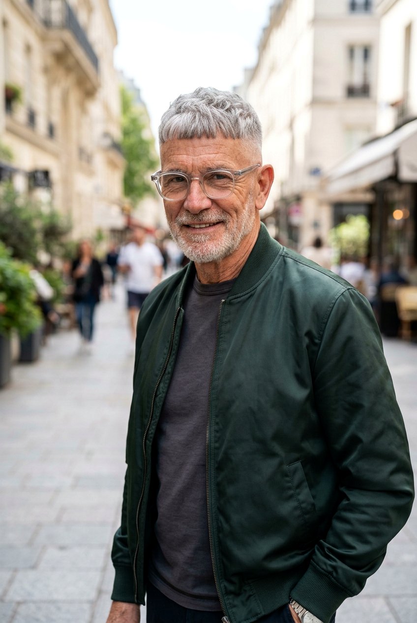 French Crop - 20 mens haircut for older men with glasses - 20 men’s haircut for older men with glasses