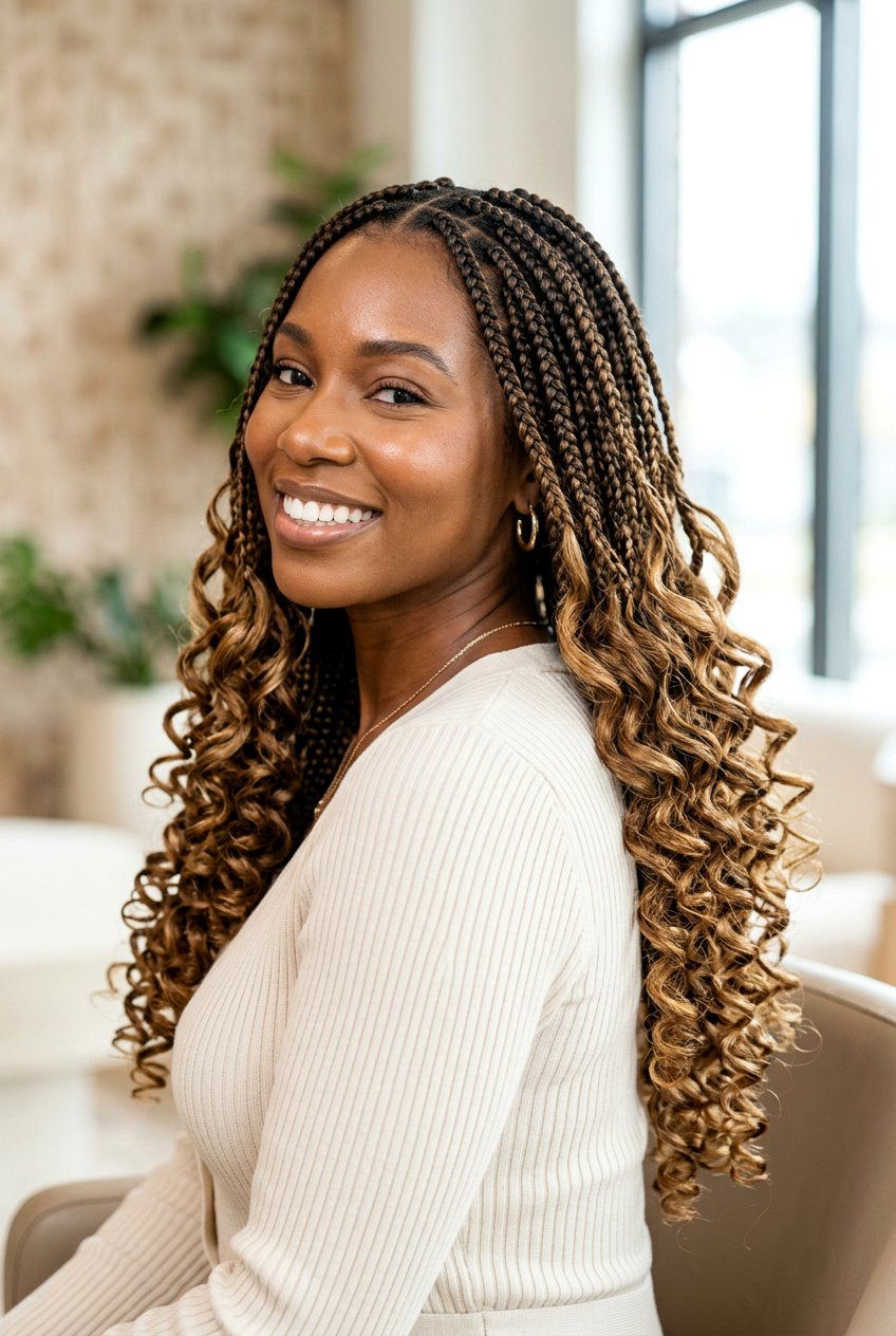 French Curl Box Braids - 20 box braids hairstyles - 20 box braids hairstyles