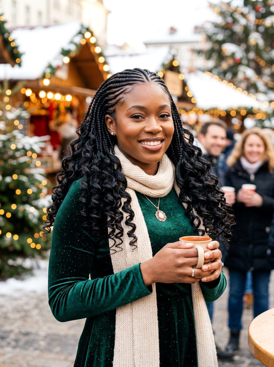 French Curl Braids - 20 winter protective styles for natural hair - 20 winter protective styles for natural hair