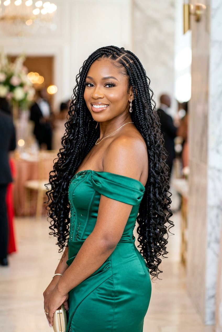 French Curl Goddess Knotless Braids - 20 goddess knotless braids styles - 20 goddess knotless braids styles