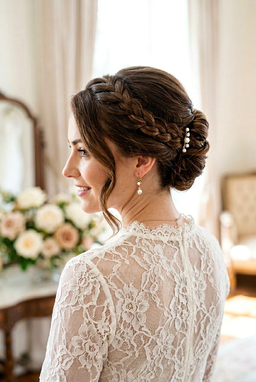 French Roll With Braided Detail - 20 elegant french roll hairstyle - 20 elegant french roll hairstyle