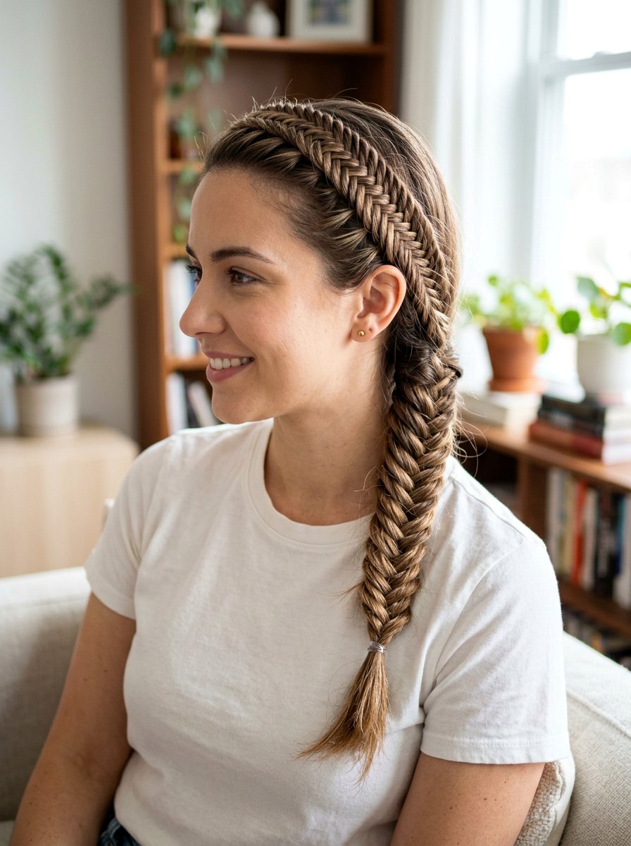 French Side Fishtail Braid - 20 side fishtail braid for medium hair - 20 side fishtail braid for medium hair
