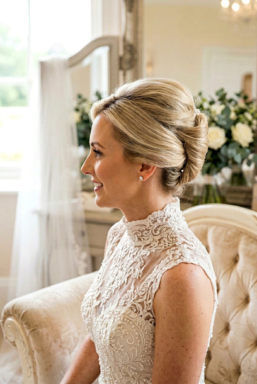French Twist - 20 elegant bridal hairstyle for medium hair - 20 elegant bridal hairstyle for medium hair