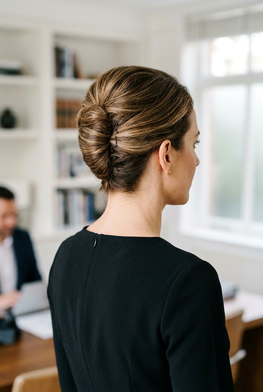 French Twist - 20 simple hairstyle for interview with medium hair - 20 simple hairstyle for interview with medium hair